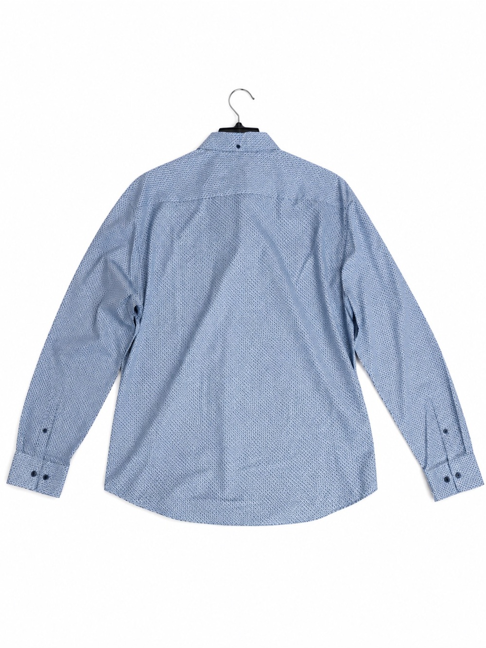 Men's Light Blue Micro-Pattern Button-Down Shirt - Picture 2 of 4